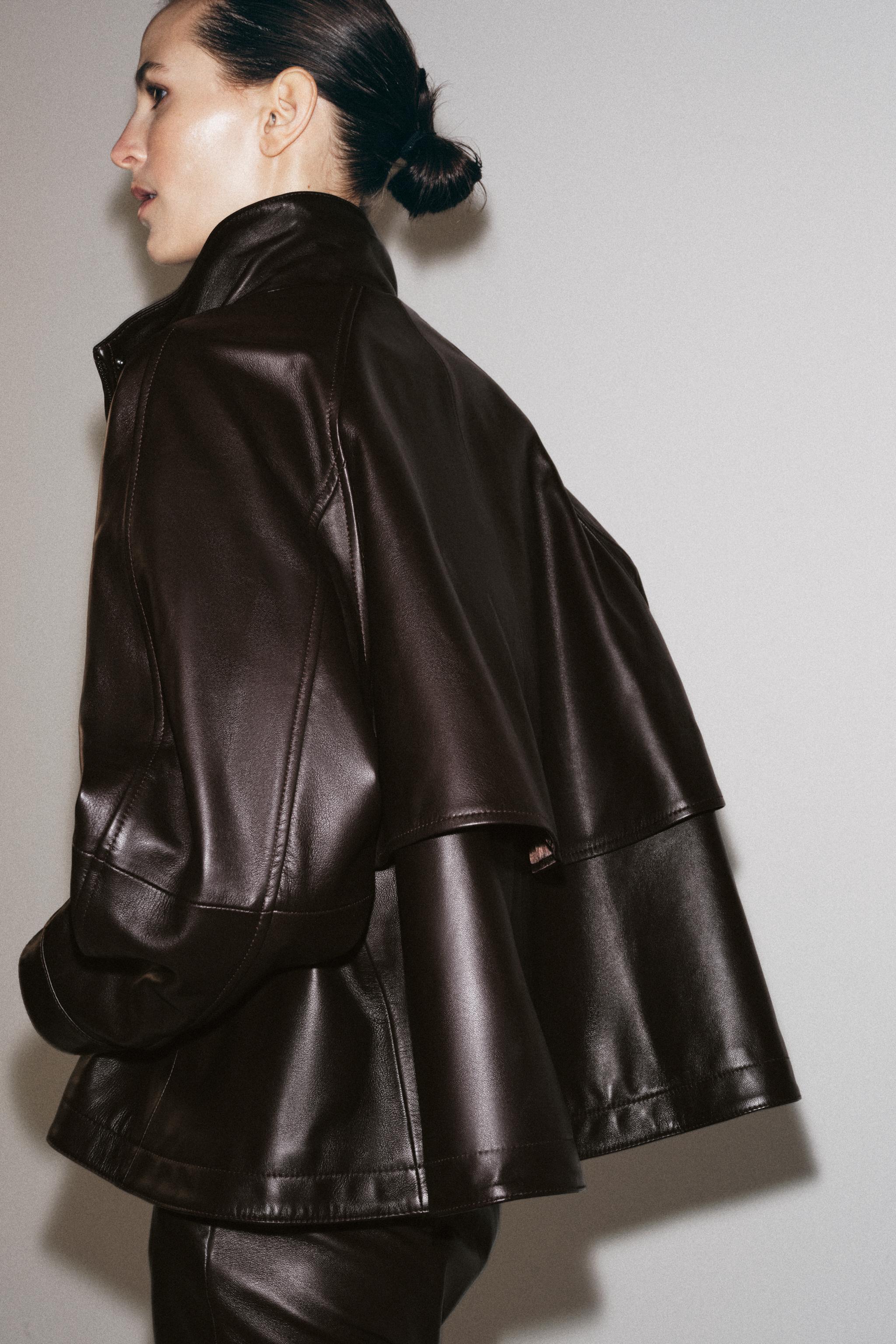 100% LEATHER BOMBER JACKET ZW COLLECTION